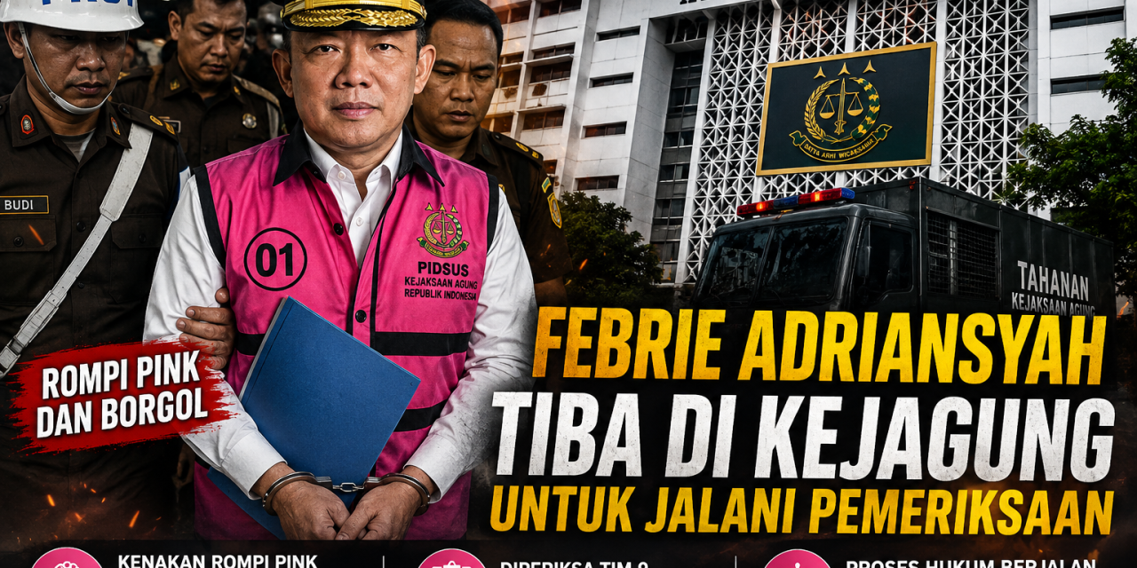 Kenakan Rompi Pink Dan Borgol, Febrie Di Periksa Di Kejagung