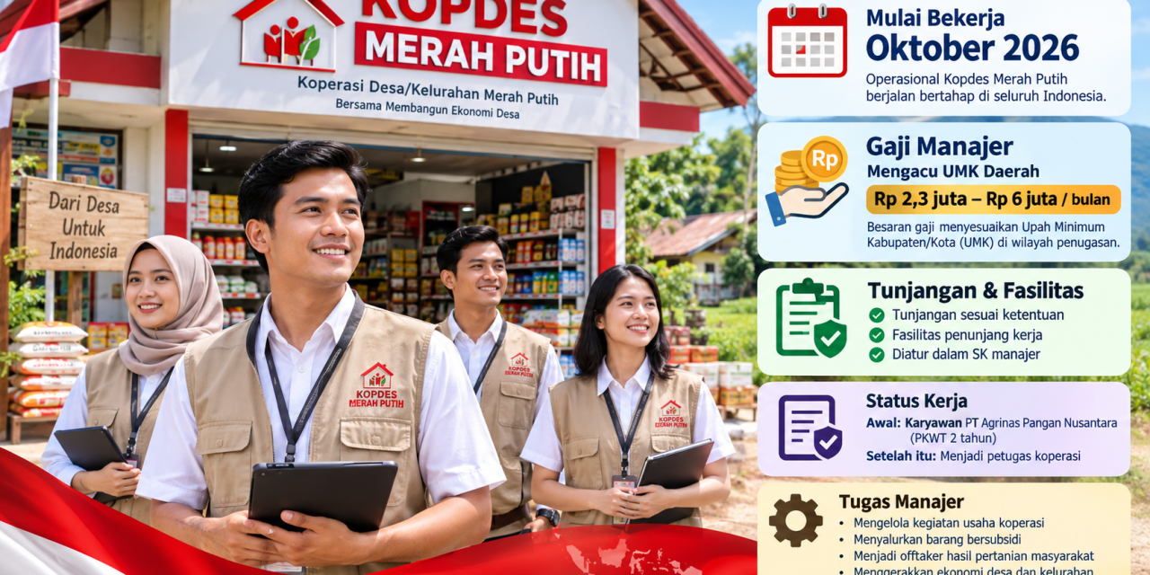 Manajer Kopdes Merah Putih Mulai Kerja Oktober 2026, Yuk Simak